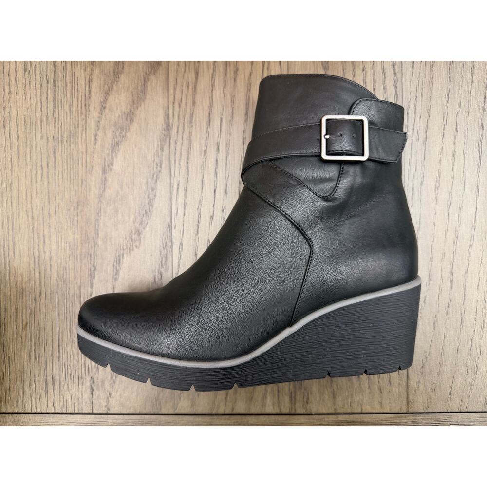 SOUL Naturalizer Archer Wedge Ankle Booties Black Womens 10M - Picture 5 of 14